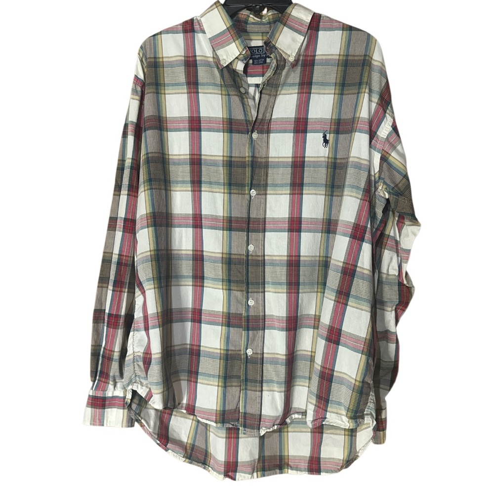 Polo Ralph Lauren VTG Men's Multicolor Plaid Shirt Button Down - Size 16